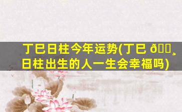 丁巳日柱今年运势(丁巳 🌸 日柱出生的人一生会幸福吗)